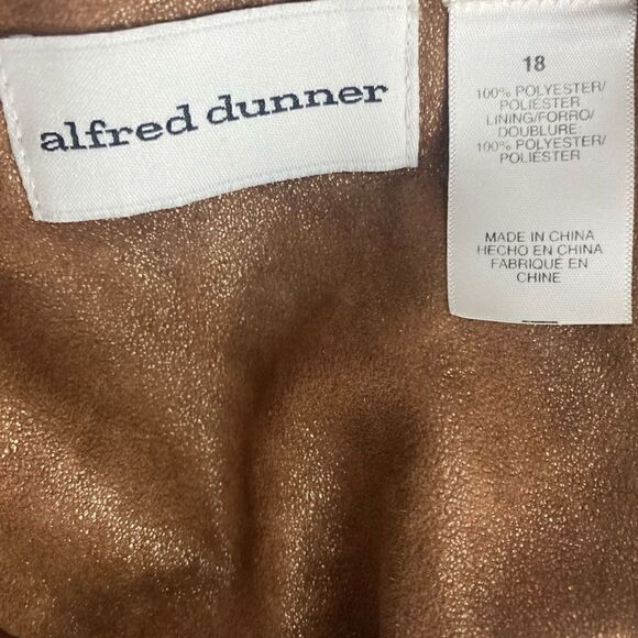 Alfred Dunner Brown Metallic Zip Up Jacket - Picture 4 of 5